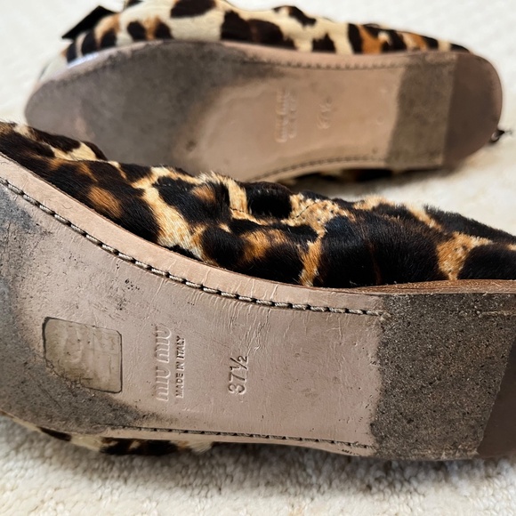 Miu Miu leopard print calf hair ballet flat, sz 7.5 - Picture 4 of 9